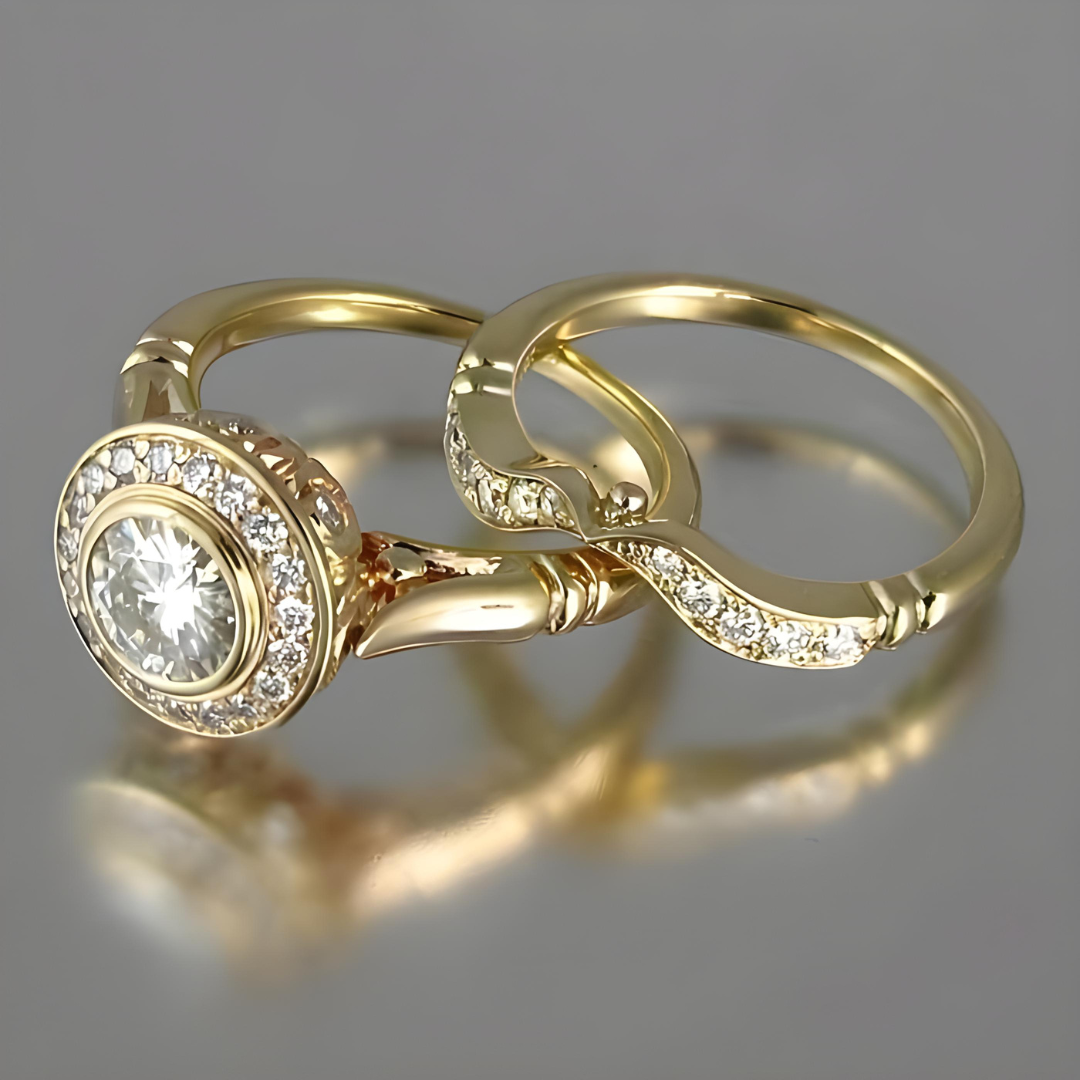 VINTAGE GOLD & ZIRCONIA RING PACK
