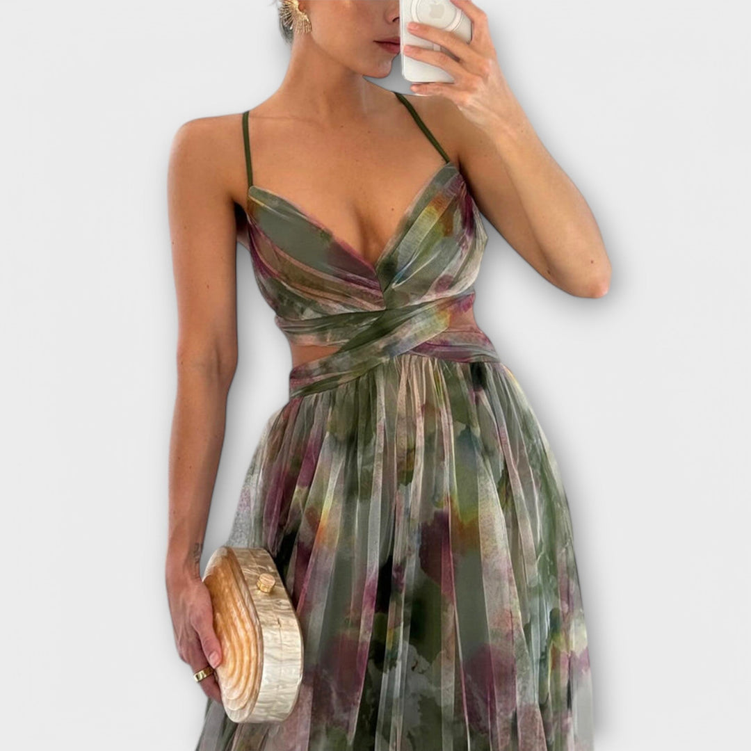 Annai™ Mesh Maxi Dress | Elegant and Figure Accentuating
