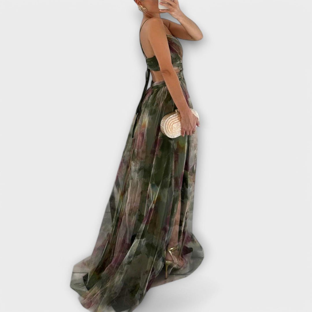 Annai™ Mesh Maxi Dress | Elegant and Figure Accentuating