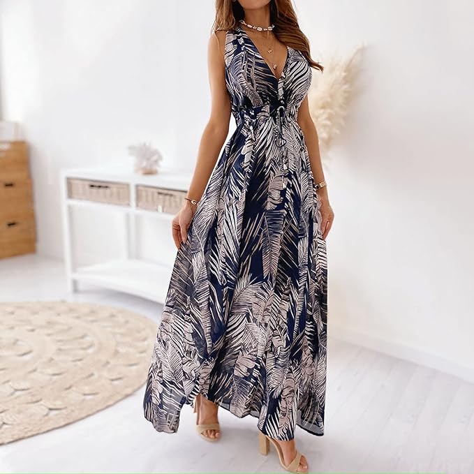 Venice - Printed Floral Summer Maxi Dress