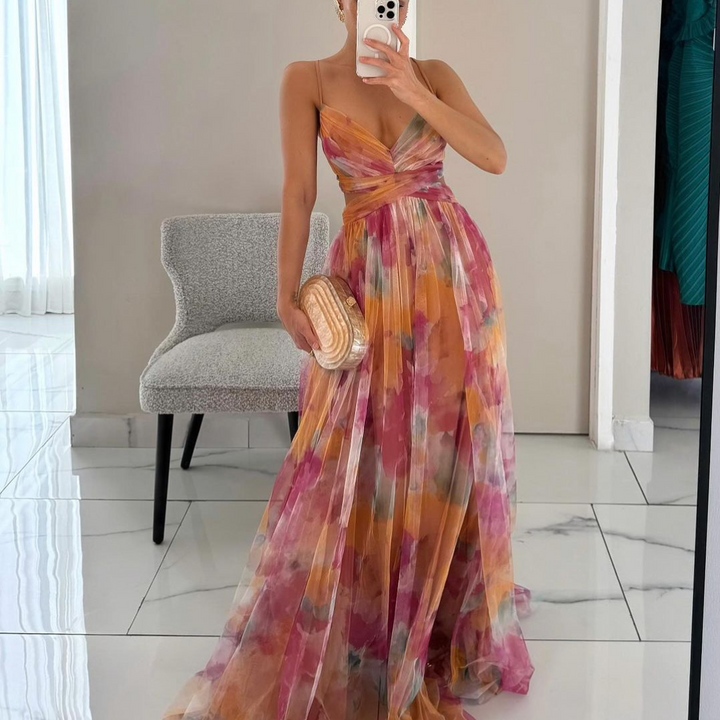 Annai™ Mesh Maxi Dress | Elegant and Figure Accentuating
