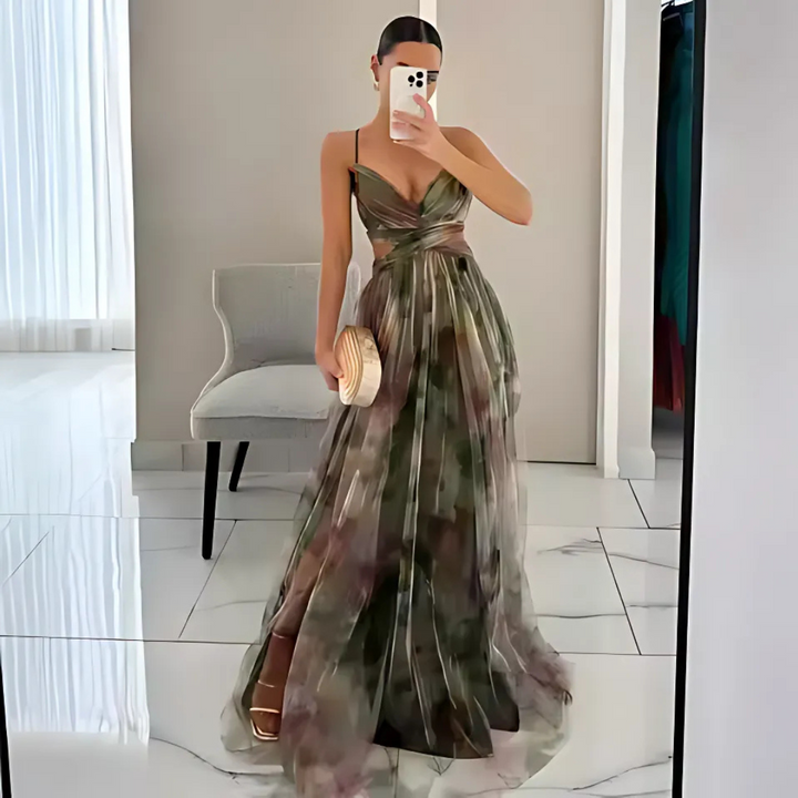 Annai™ Mesh Maxi Dress | Elegant and Figure Accentuating