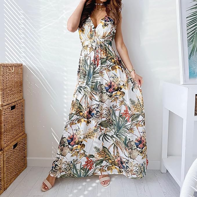 Venice - Printed Floral Summer Maxi Dress