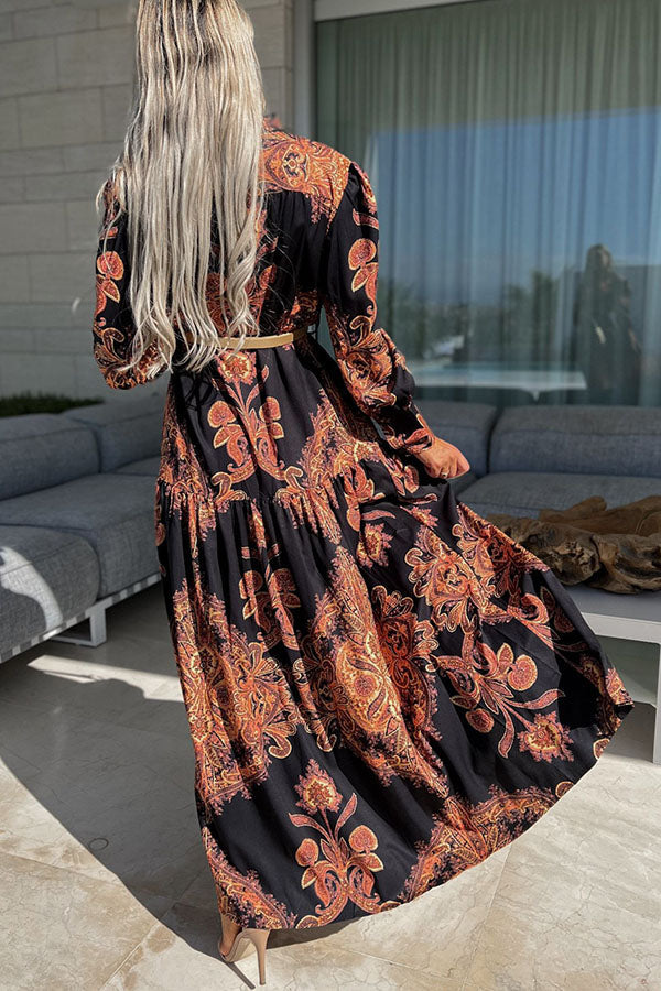 Eleanor - Baroque Print Maxi Dress