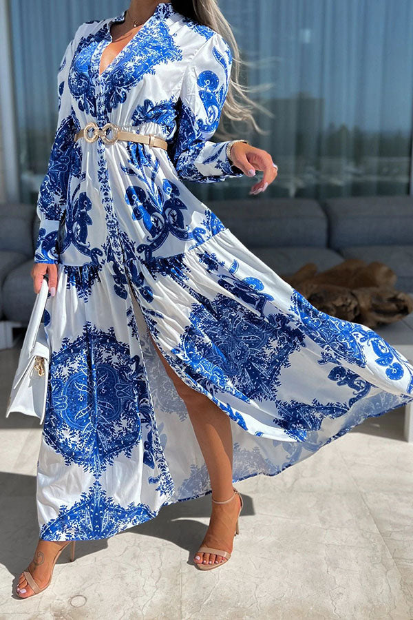 Eleanor - Baroque Print Maxi Dress