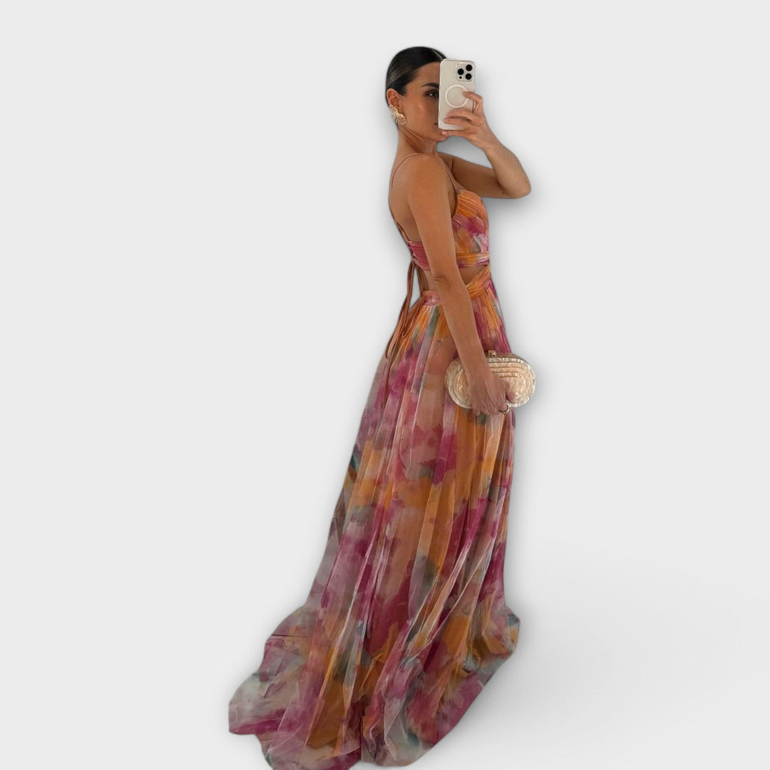 Annai™ Mesh Maxi Dress | Elegant and Figure Accentuating