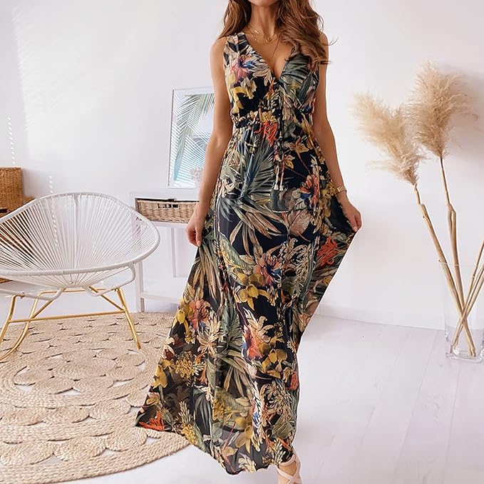 Venice - Printed Floral Summer Maxi Dress