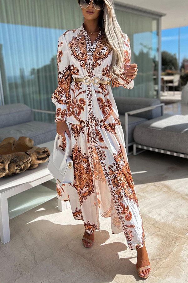 Eleanor - Baroque Print Maxi Dress