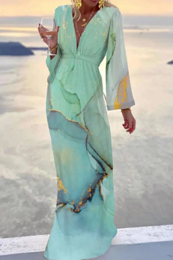 Eleanor - Marble Print Maxi Dress