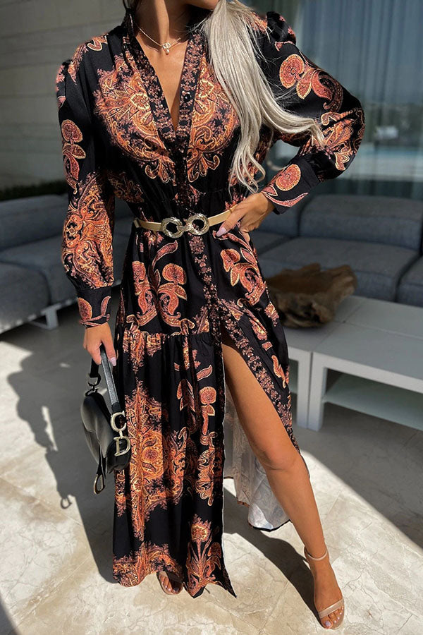 Eleanor - Baroque Print Maxi Dress