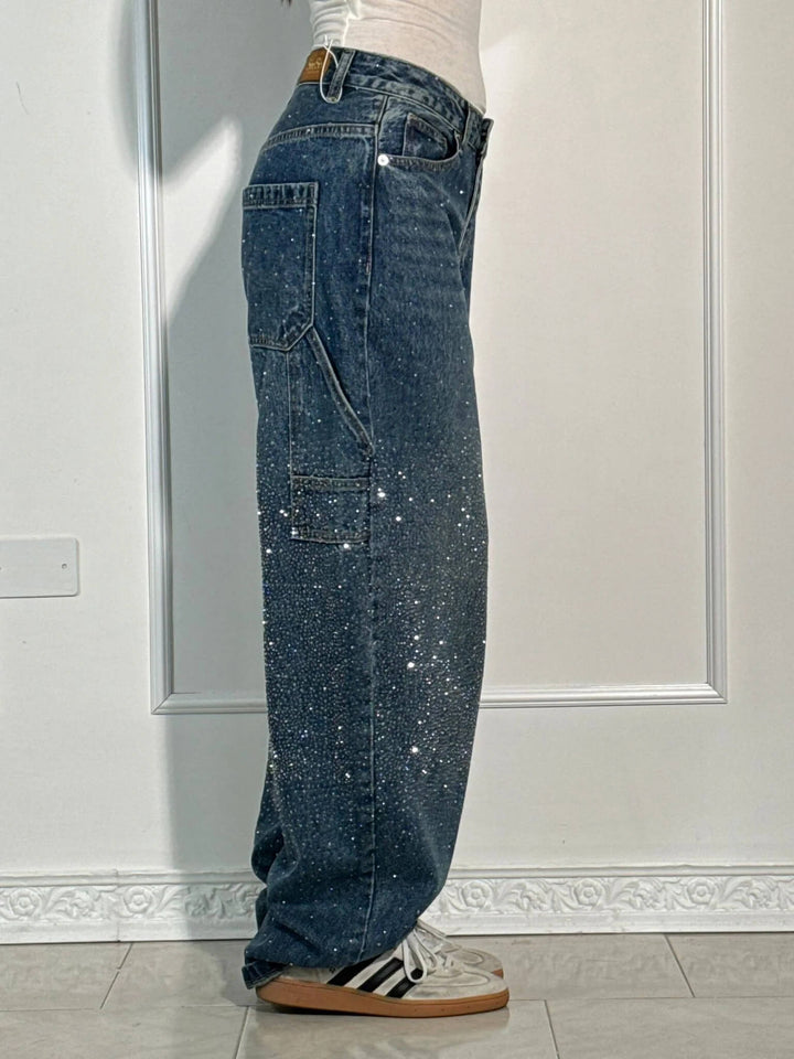 Violet™ | high-waisted trousers with wide legs and button pockets