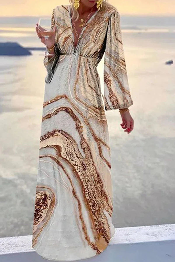 Eleanor - Marble Print Maxi Dress
