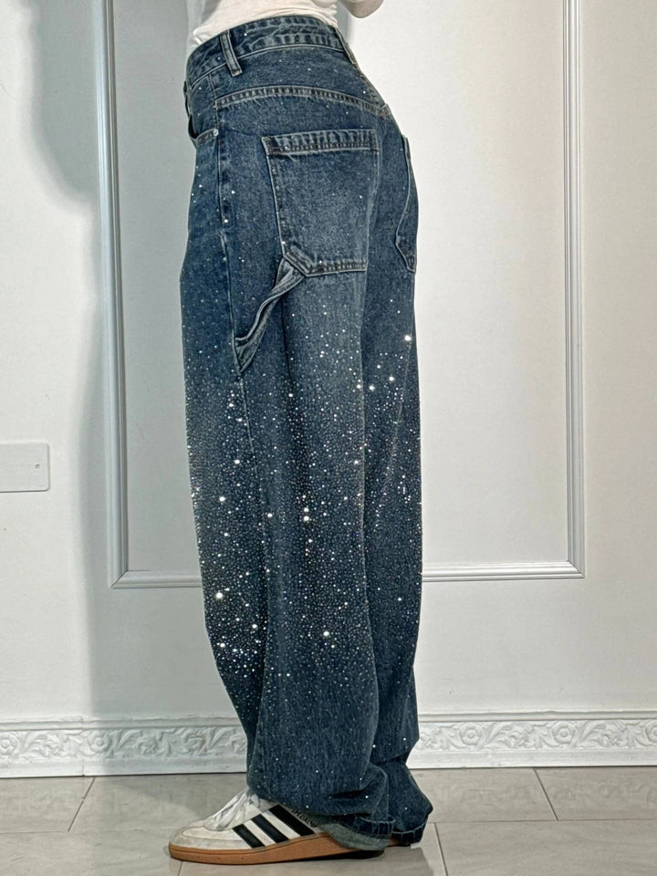 Violet™ | high-waisted trousers with wide legs and button pockets