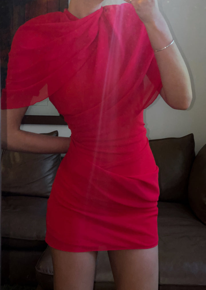 Kiri - Asymmetrical Pleated Mini Dress