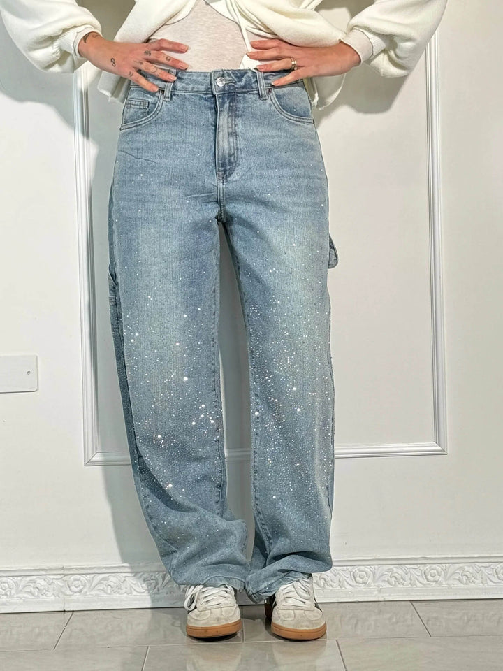 Violet™ | high-waisted trousers with wide legs and button pockets