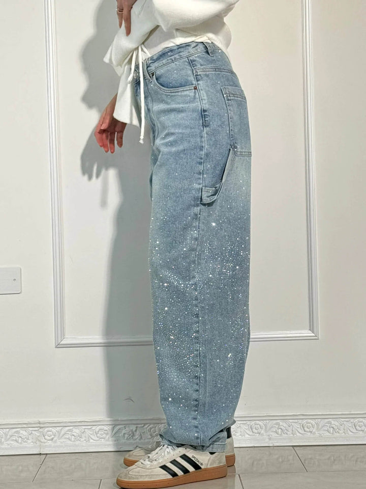 Violet™ | high-waisted trousers with wide legs and button pockets
