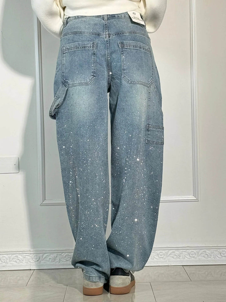 Violet™ | high-waisted trousers with wide legs and button pockets