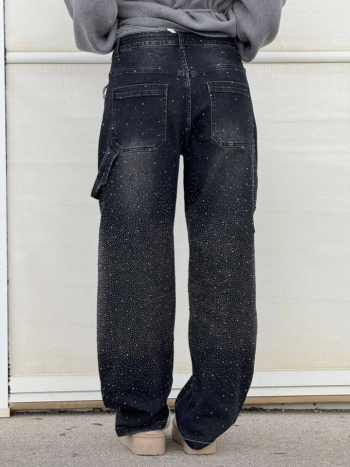 Violet™ | high-waisted trousers with wide legs and button pockets