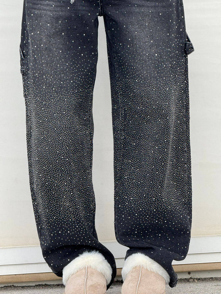 Violet™ | high-waisted trousers with wide legs and button pockets