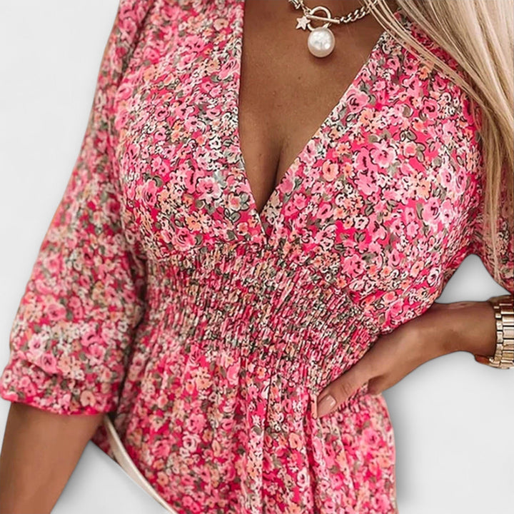 Sarah™ I Floral puff sleeve dress