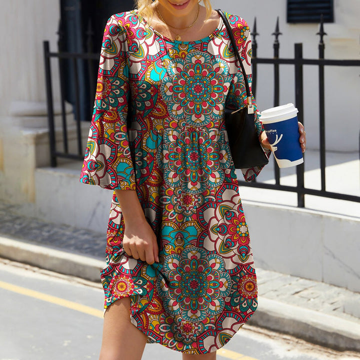 Sybella™ | Bohemian dress with print
