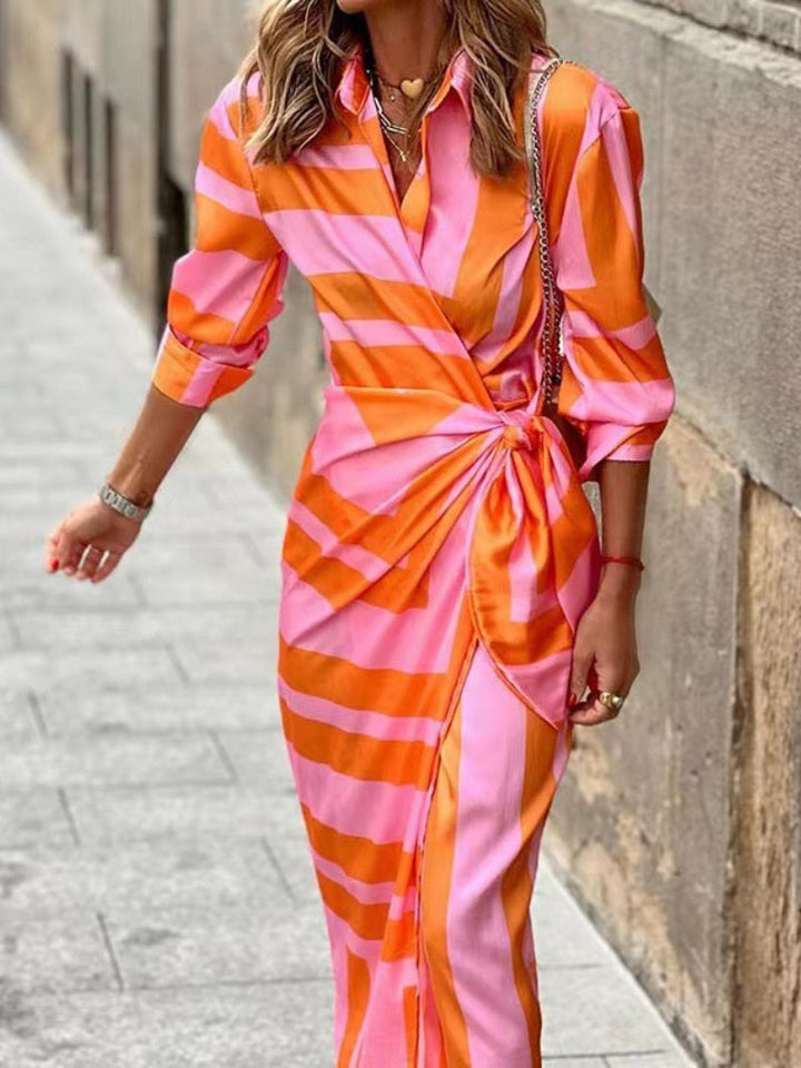 Tanya - Chic Summer Dress Orange Pink