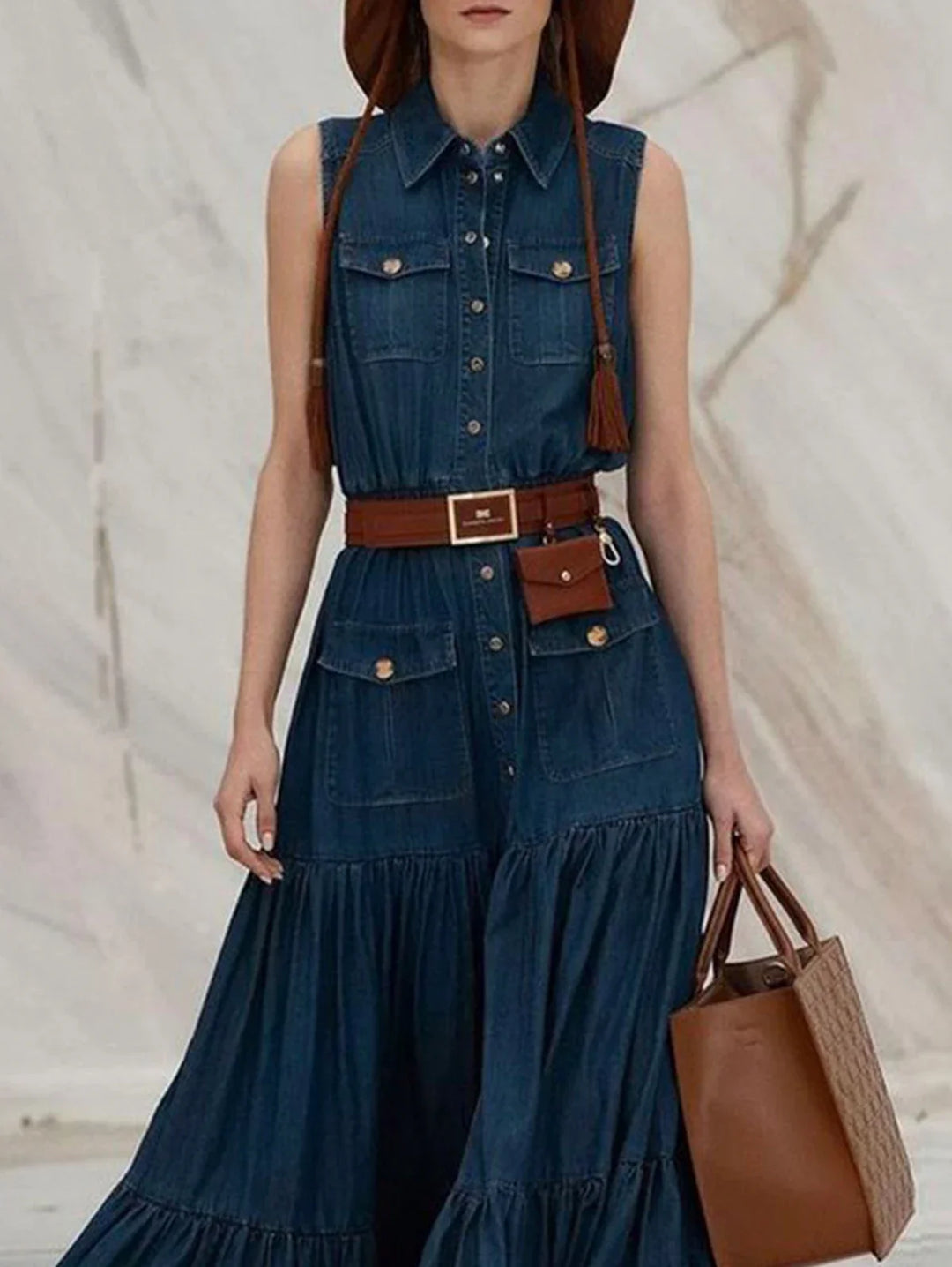 Celine - Timeless Denim Maxi Dress