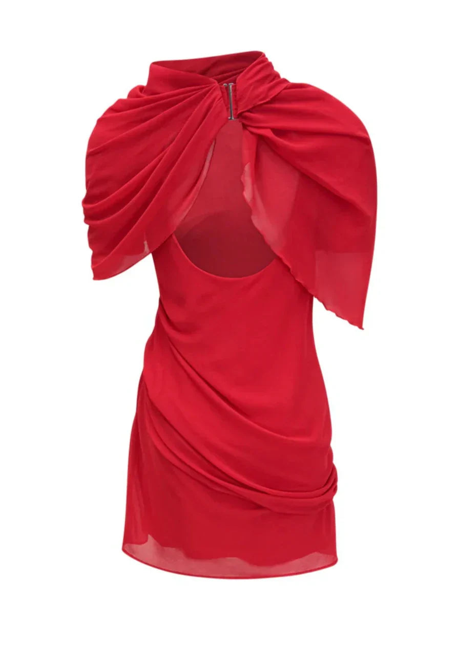 Kiri - Asymmetrical Pleated Mini Dress