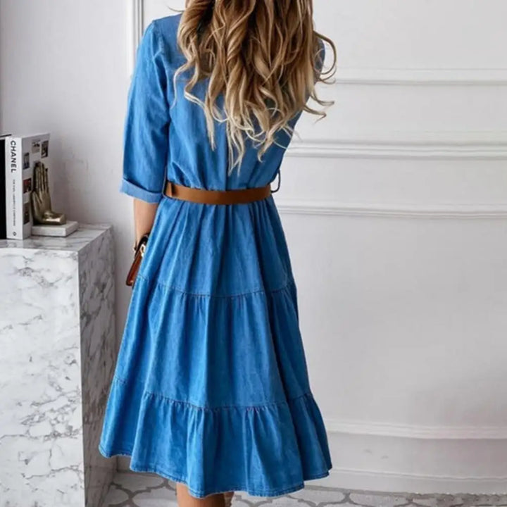 Anaya - Elegant Denim Shirt Dress