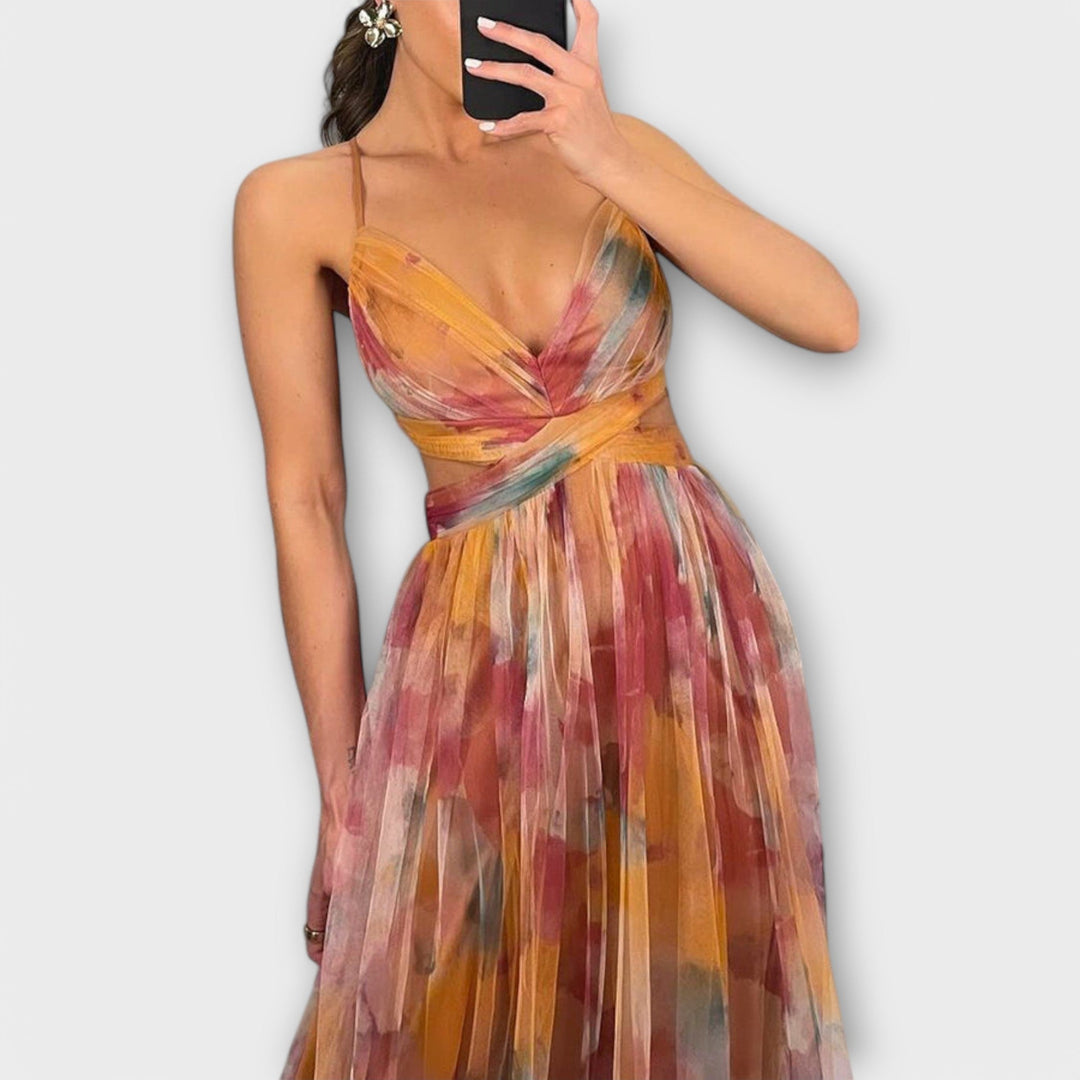 Annai™ Mesh Maxi Dress | Elegant and Figure Accentuating