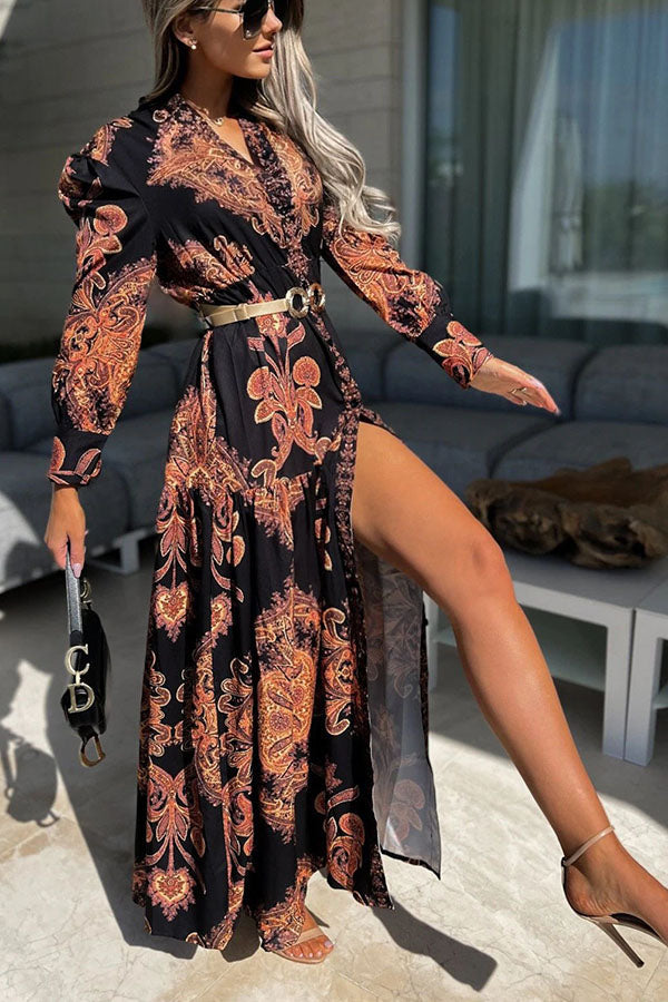 Eleanor - Baroque Print Maxi Dress
