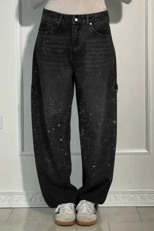 Violet™ | high-waisted trousers with wide legs and button pockets