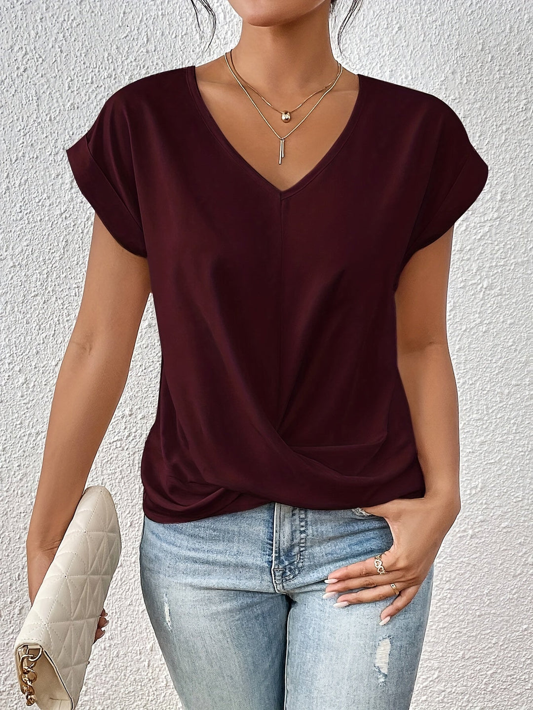 Cleo™ | Casual T-shirt With V-Neck