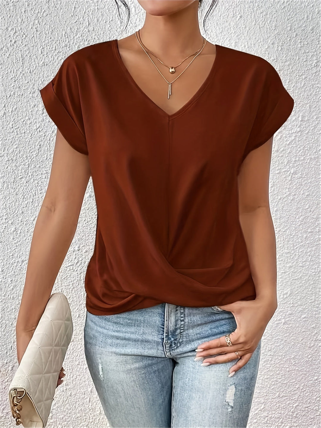 Cleo™ | Casual T-shirt With V-Neck