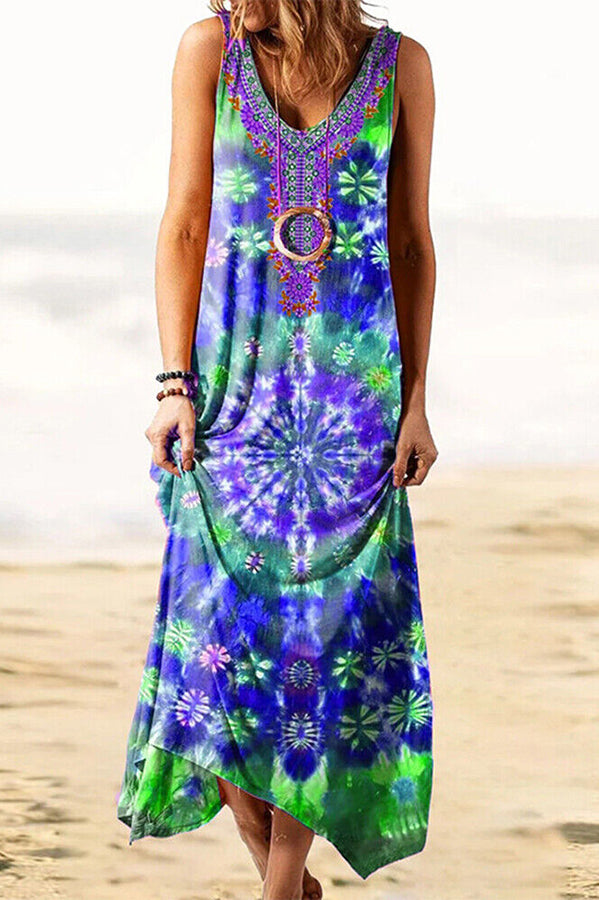 Lillian - Tie-Dye Tank Midi Dress