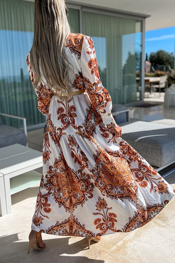 Eleanor - Baroque Print Maxi Dress